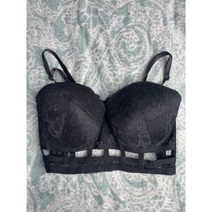 Jezebel Lingerie Bra 36C Lace Black Padded